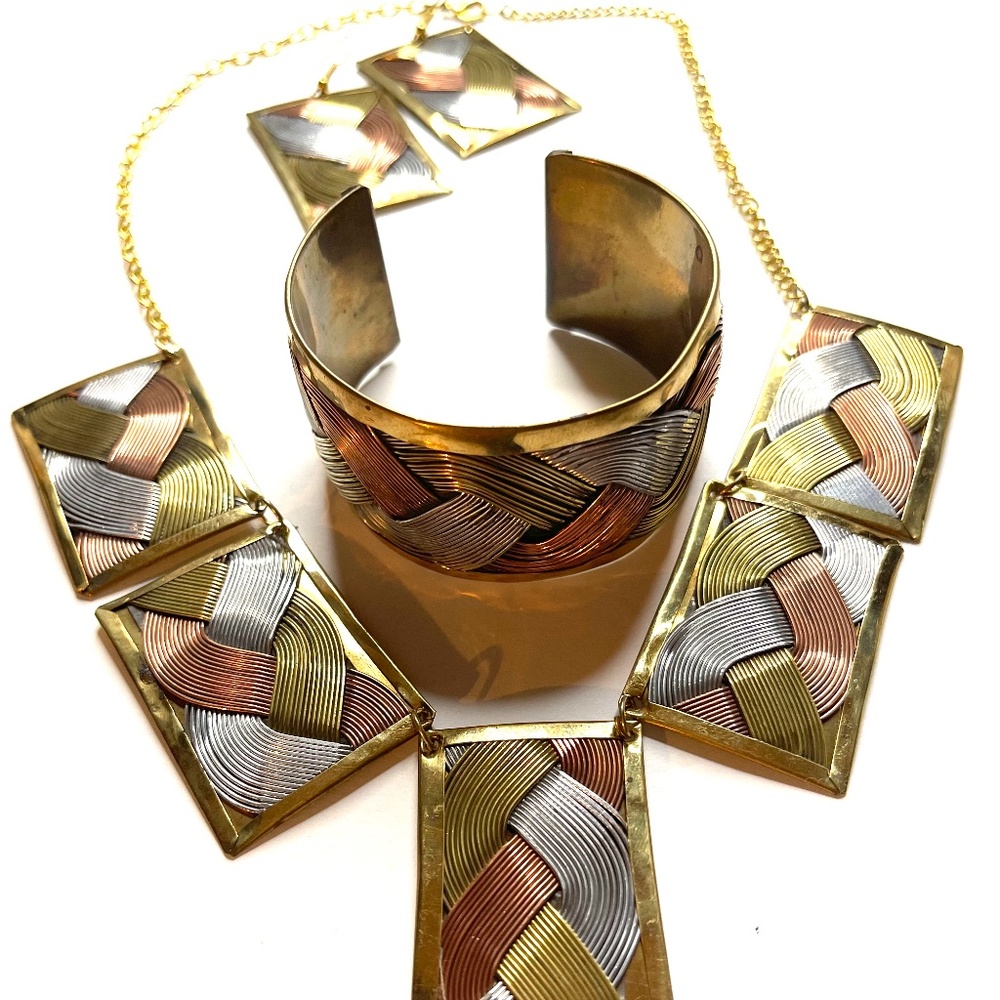 Bronze 3-Piece Necklace Set